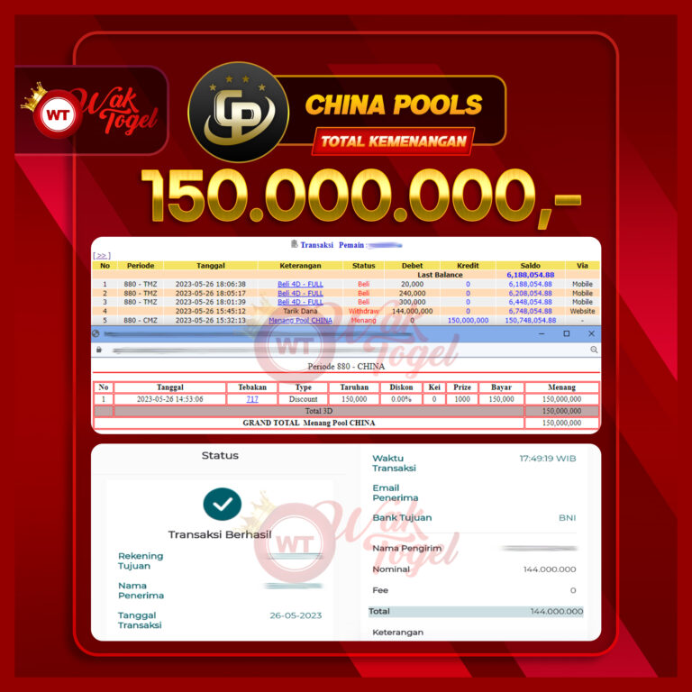 BUKTI PEMBAYARAN CHINA WAKTOGEL