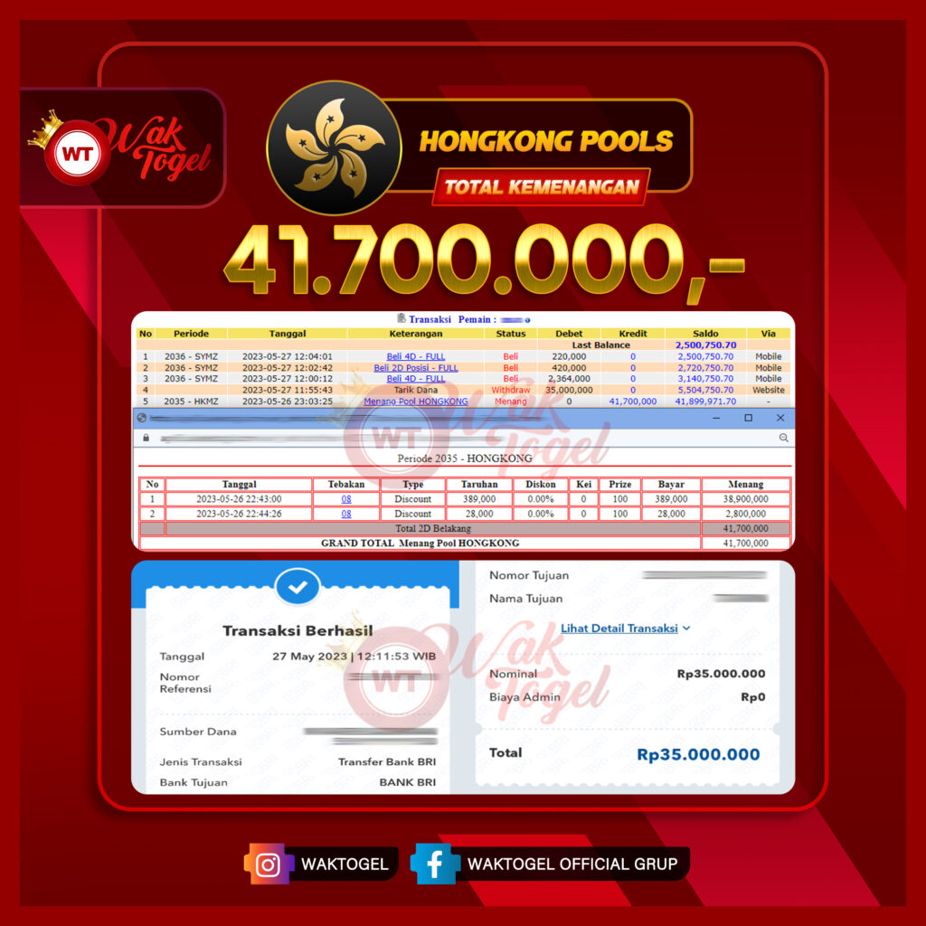 BUKTI PEMBAYARAN HONGKONG WAKTOGEL