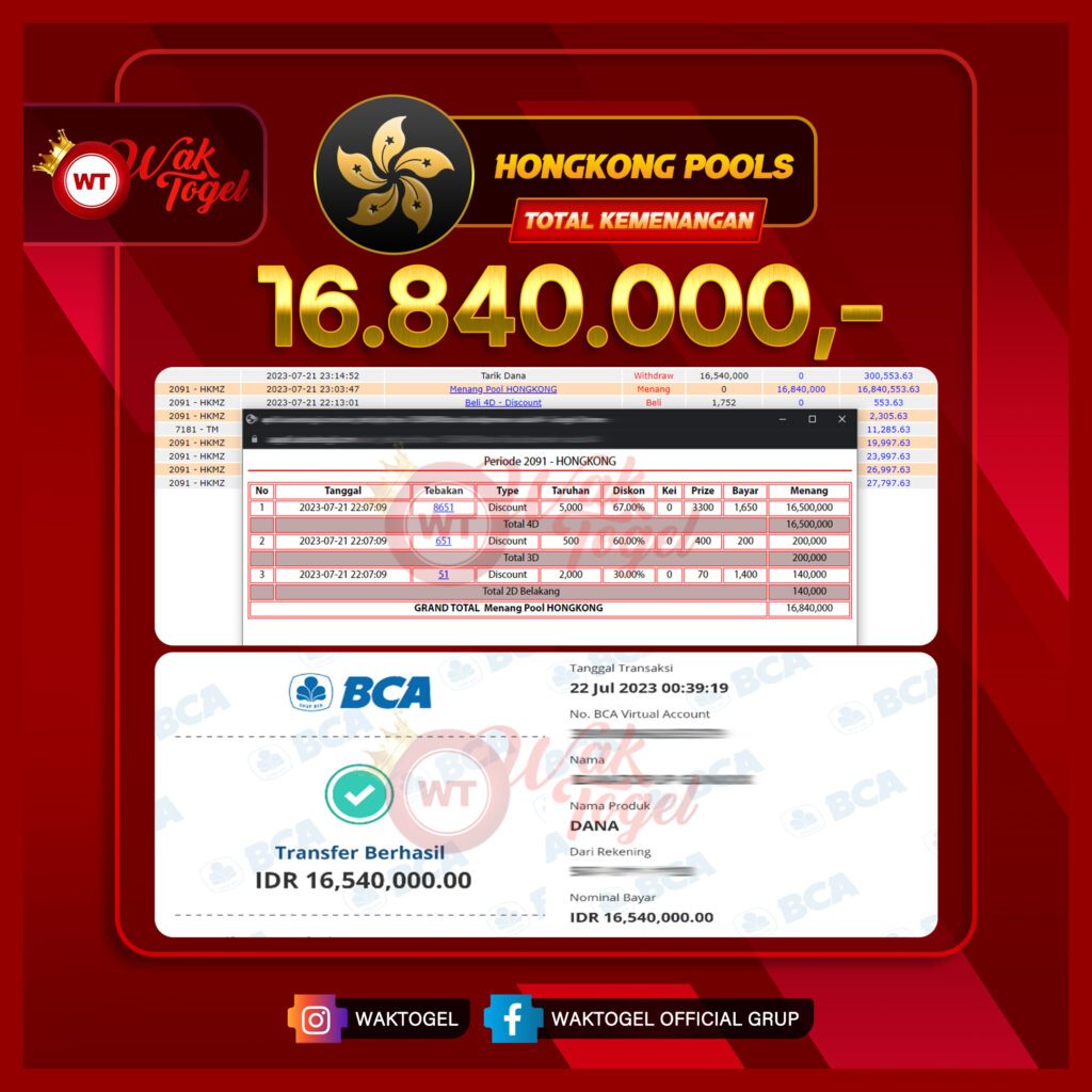 BUKTI PEMBAYARAN HONGKONG WAKTOGEL