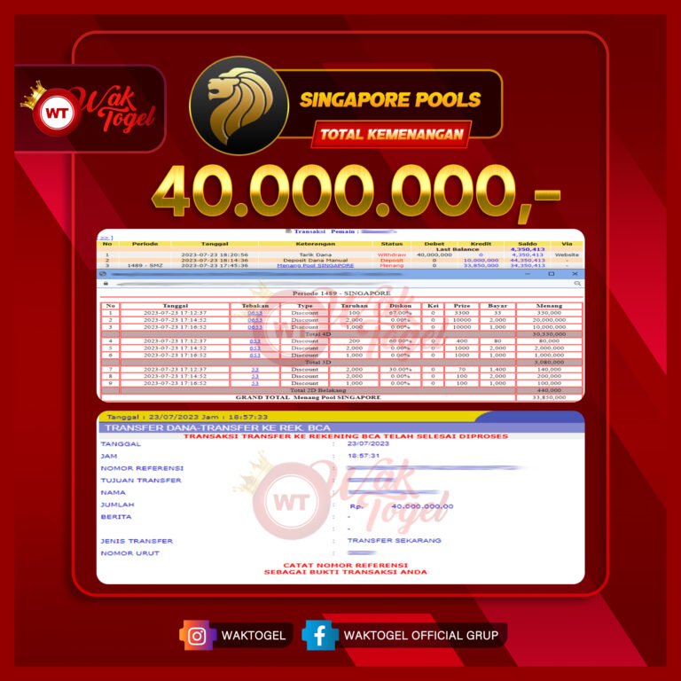 BUKTI PEMBAYARAN SINGAPORE WAKTOGEL