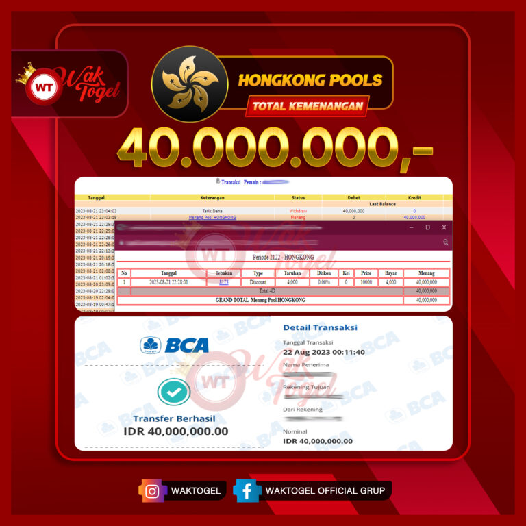 BUKTI PEMBAYARAN HONGKONG WAKTOGEL