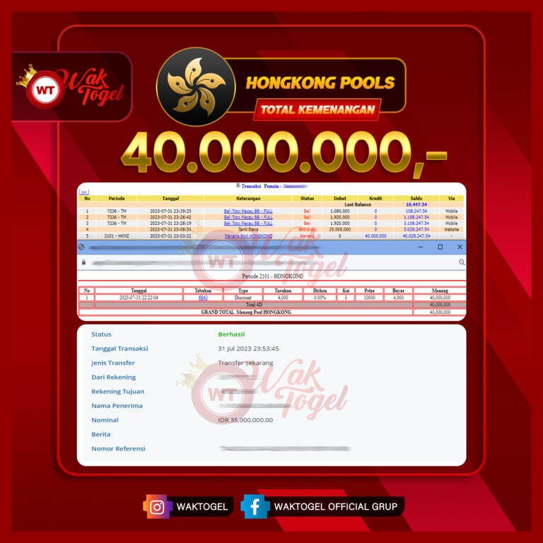 BUKTI PEMBAYARAN HONGKONG WAKTOGEL