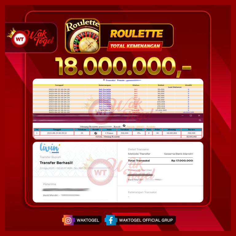 BUKTI PEMBAYARAN ROULETTE WAKTOGEL