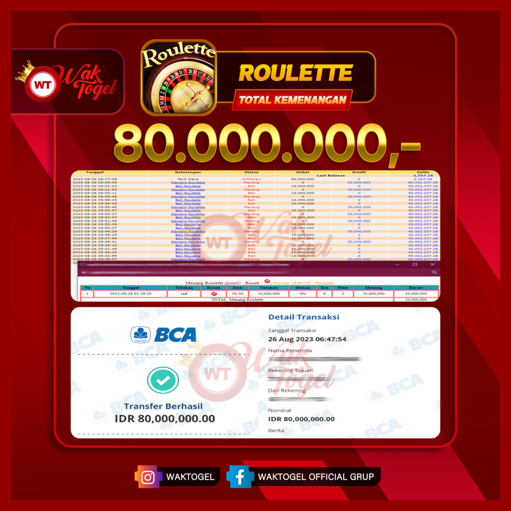 BUKTI PEMBAYARAN ROULETTE WAKTOGEL