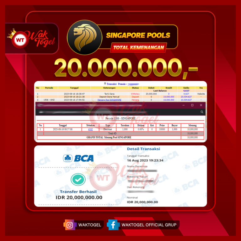 BUKTI PEMBAYARAN SINGAPORE WAKTOGEL