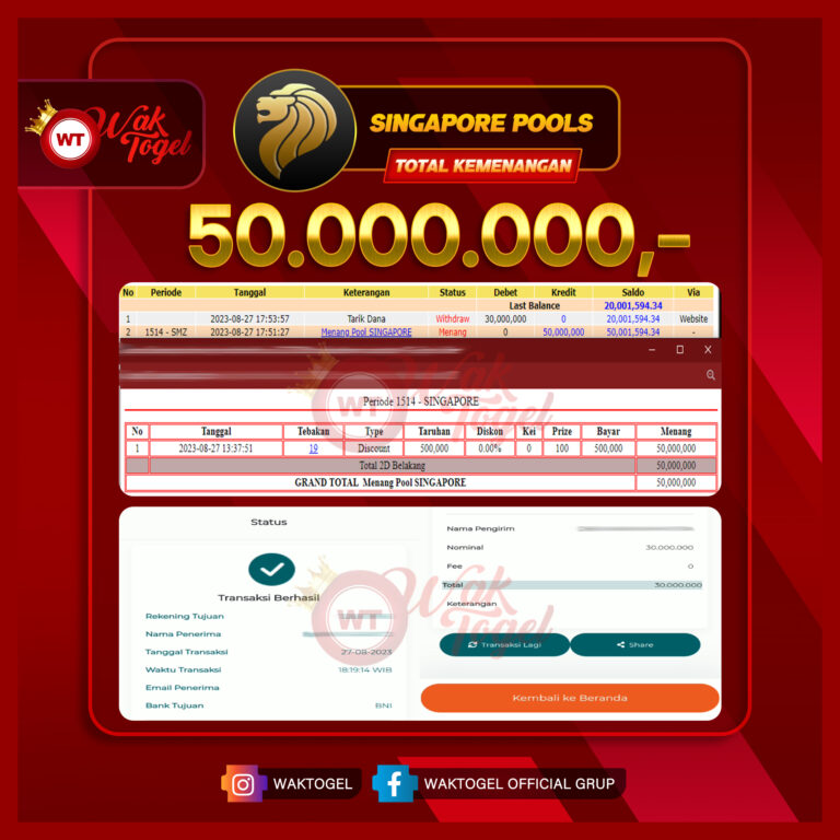 BUKTI PEMBAYARAN SINGAPORE WAKTOGEL