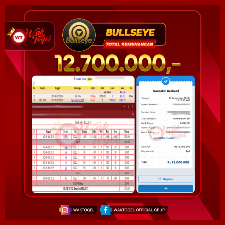 BUKTI PEMBAYARAN BULLSEYE WAKTOGEL