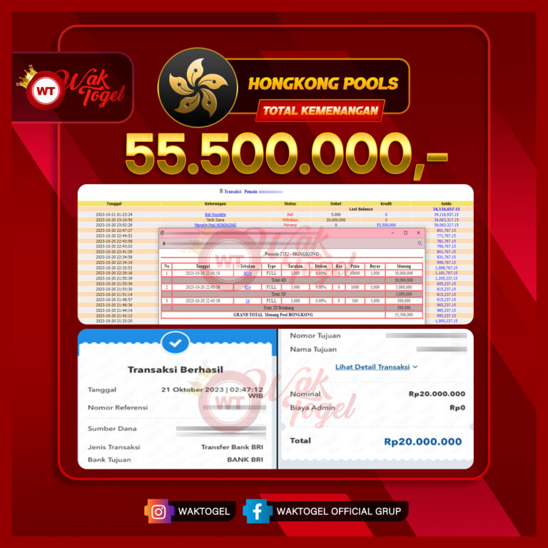 BUKTI PEMBAYARAN HONGKONG WAKTOGEL