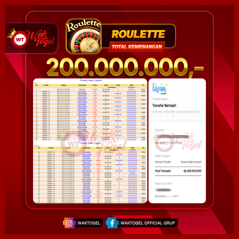 BUKTI PEMBAYARAN ROULETTE WAKTOGEL