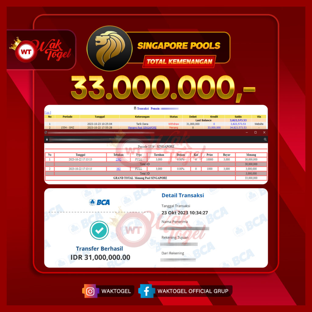 BUKTI PEMBAYARAN SINGAPORE WAKTOGEL