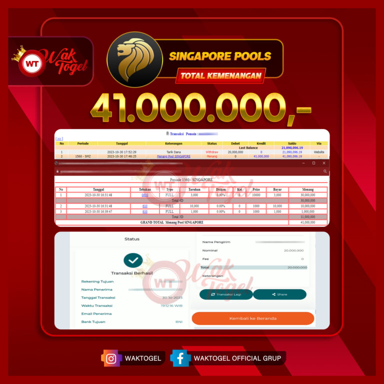 BUKTI PEMBAYARAN SINGAPORE WAKTOGEL