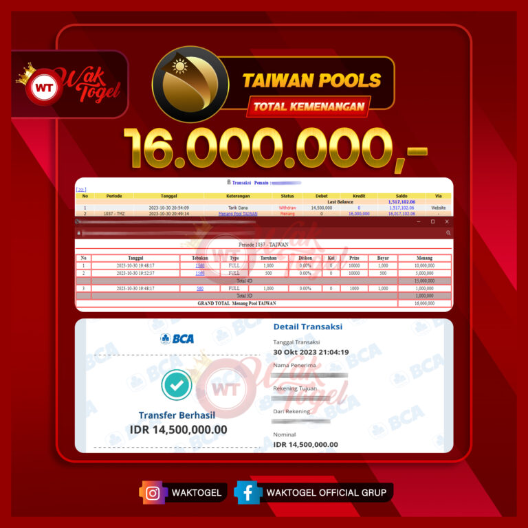 BUKTI PEMBAYARAN TAIWAN WAKTOGEL