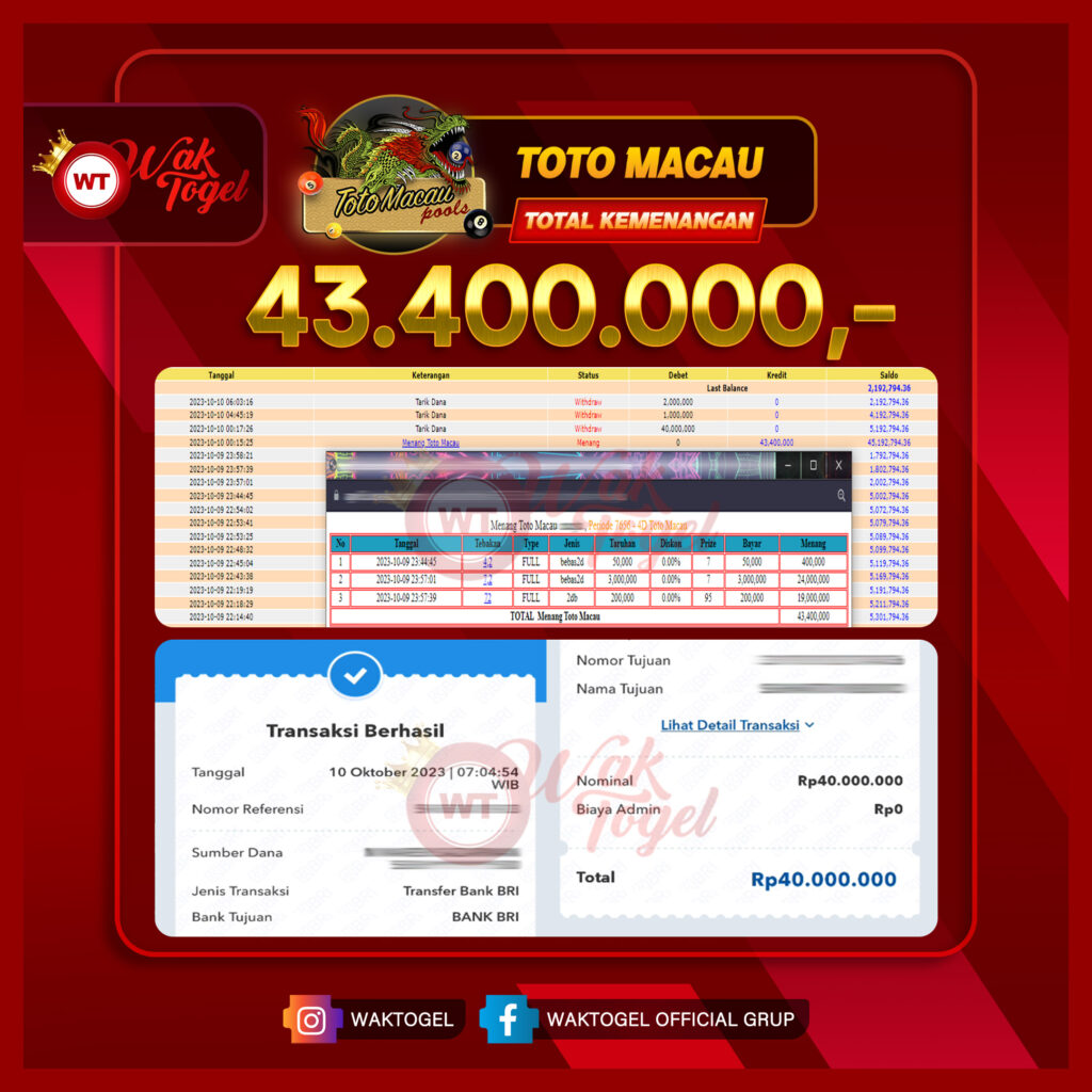 BUKTI PEMBAYARAN TOTO MACAU WAKTOGEL