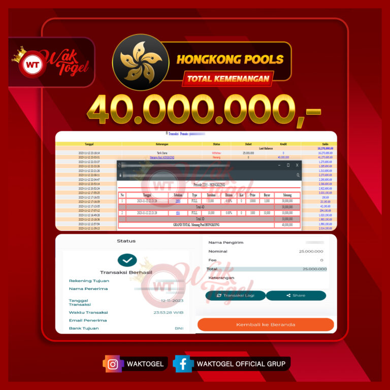 BUKTI PEMBAYARAN HONGKONG WAKTOGEL