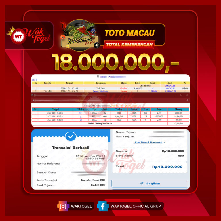 BUKTI PEMBAYARAN TOTOMACAU WAKTOGEL