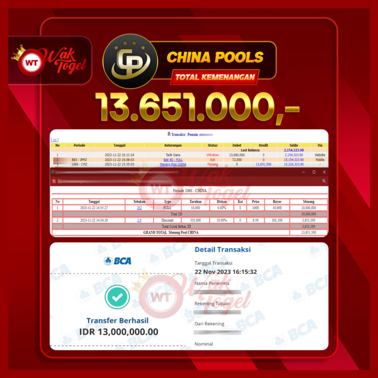 BUKTI PEMBAYARAN CHINA WAKTOGEL