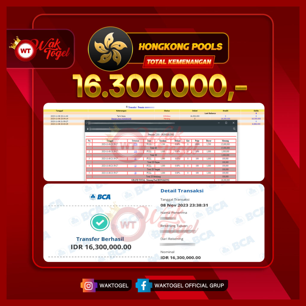 BUKTI PEMBAYARAN HONGKONG WAKTOGEL