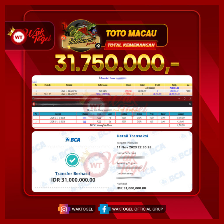 BUKTI PEMBAYARAN TOTOMACAU WAKTOGEL