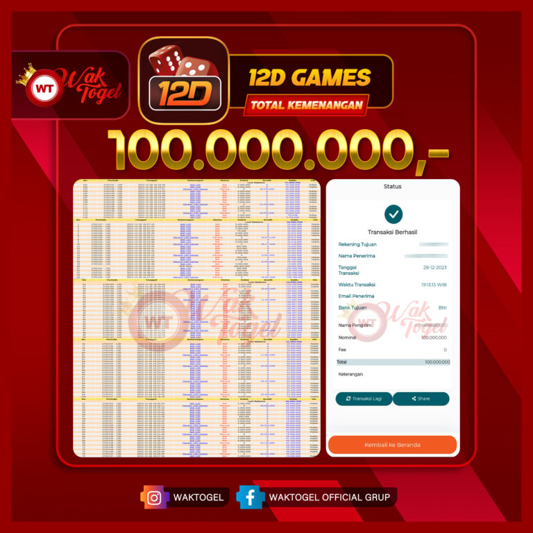 BUKTI PEMBAYARAN 12D GAMES WAKTOGEL