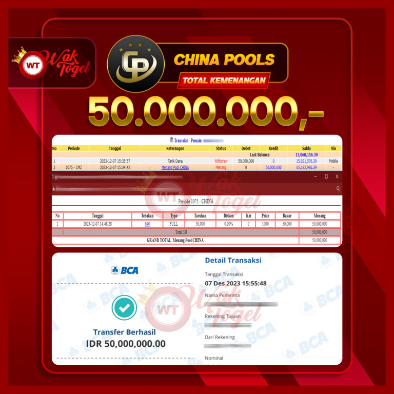 BUKTI PEMBAYARAN CHINA WAKTOGEL