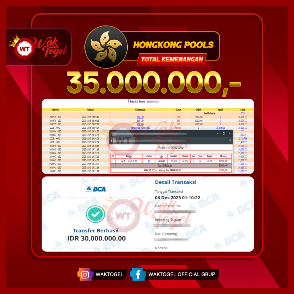 BUKTI PEMBAYARAN HONGKONG WAKTOGEL