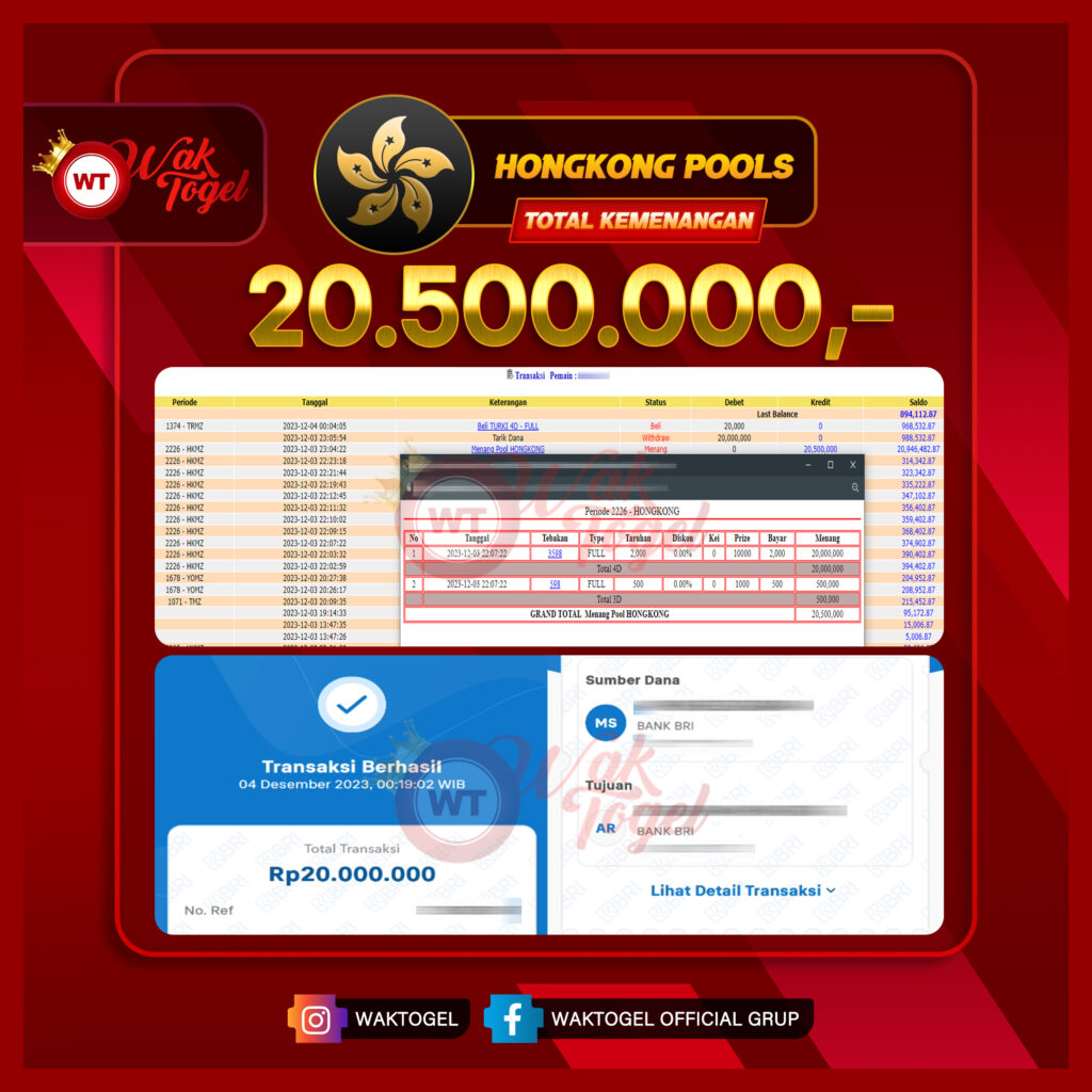 BUKTI PEMBAYARAN HONGKONG WAKTOGEL