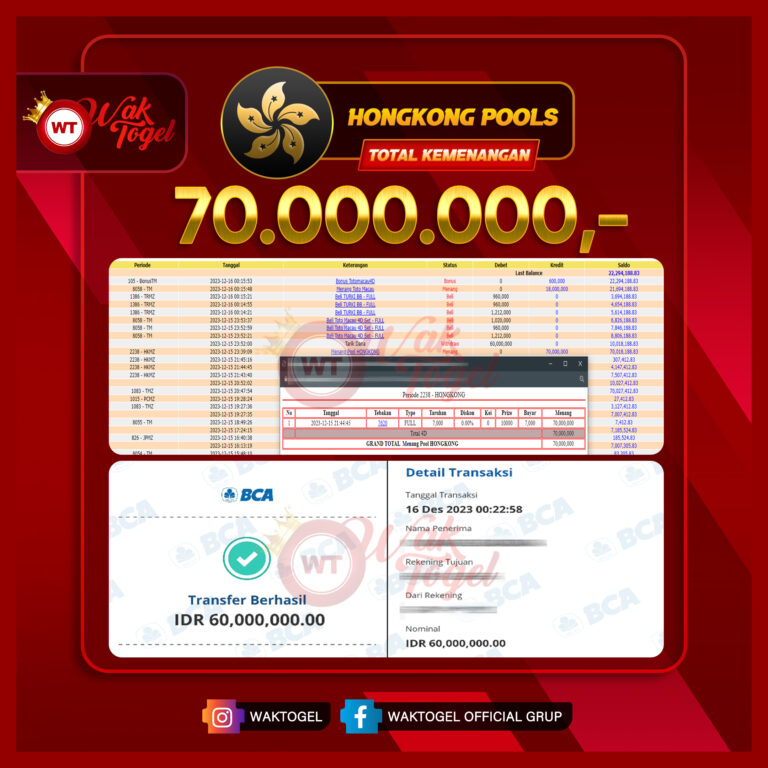 BUKTI PEMBAYARAN HONGKONG WAKTOGEL