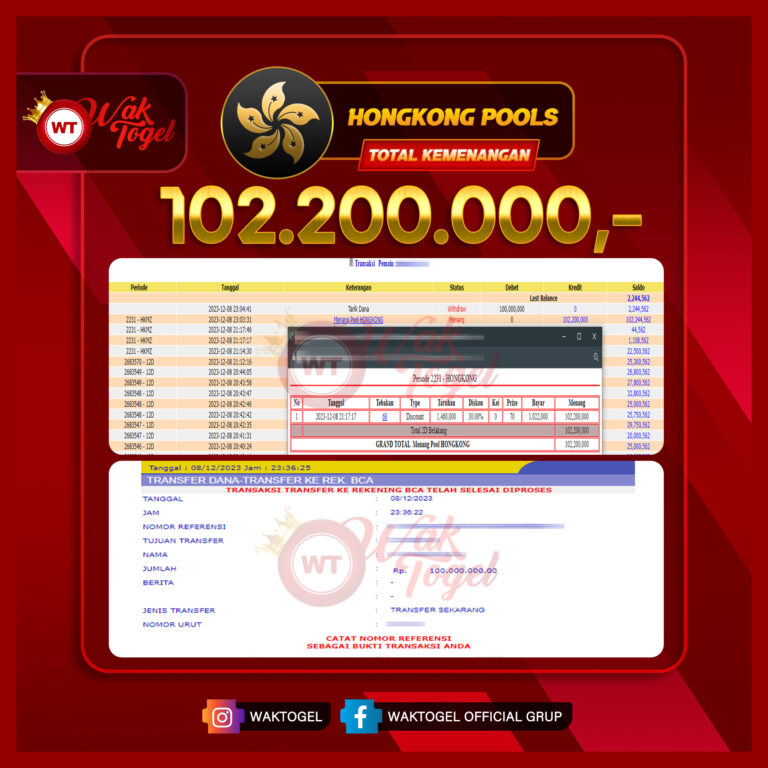 BUKTI PEMBAYARAN HONGKONG WAKTOGEL