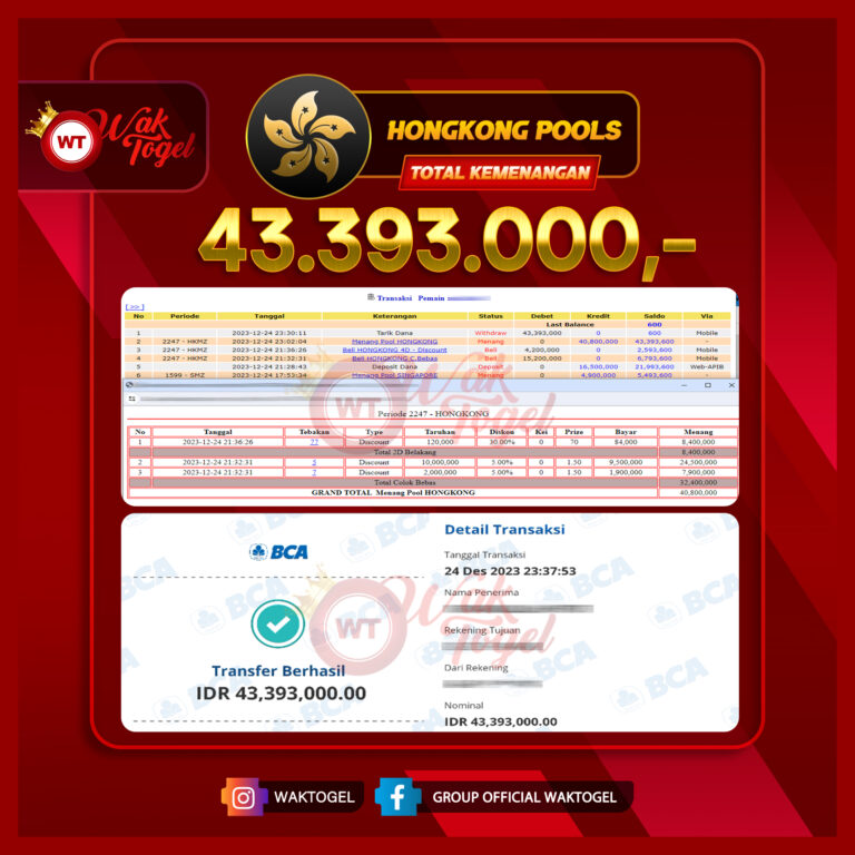 BUKTI PEMBAYARAN HONGKONG WAKTOGEL