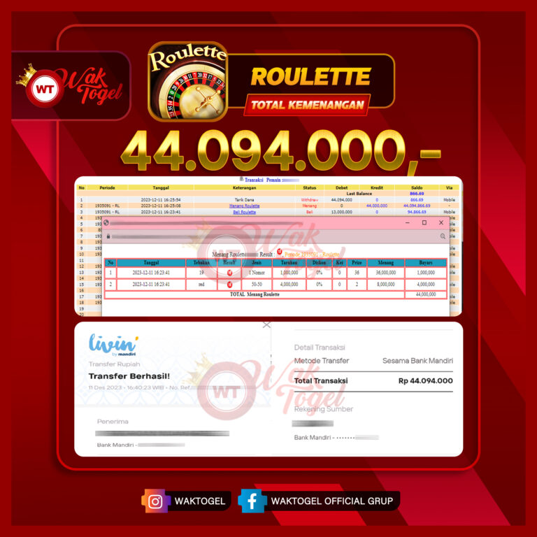 BUKTI PEMBAYARAN ROULETTE WAKTOGEL