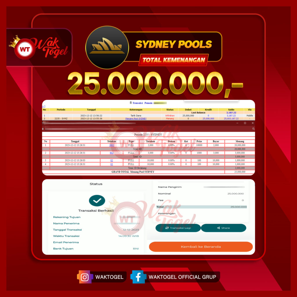 BUKTI PEMBAYARAN SYDNEY WAKTOGEL
