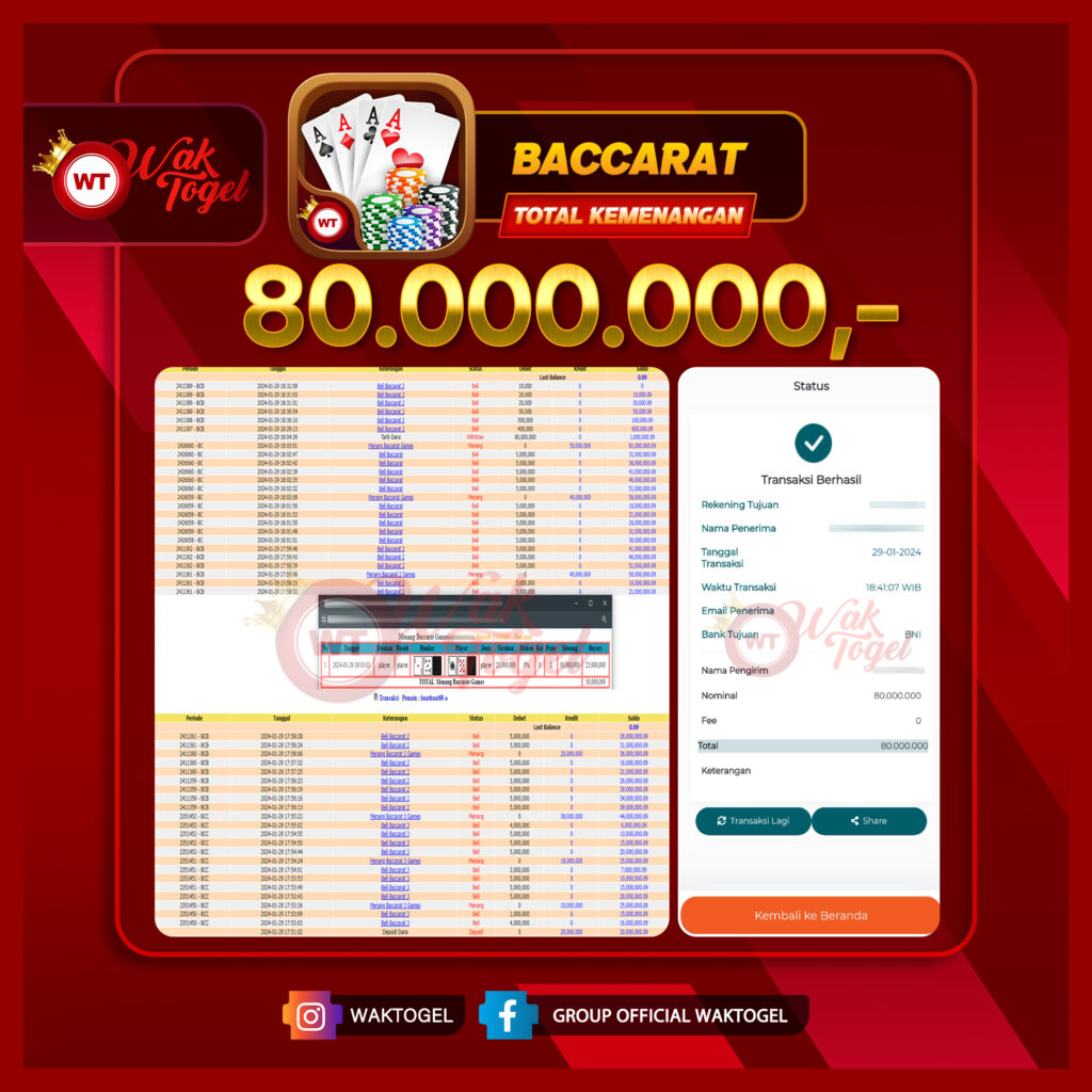 BUKTI PEMBAYARAN CASINO WAKTOGEL