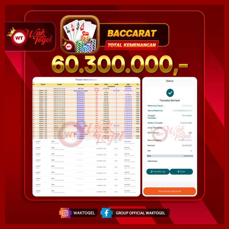 BUKTI PEMBAYARAN CASINO WAKTOGEL