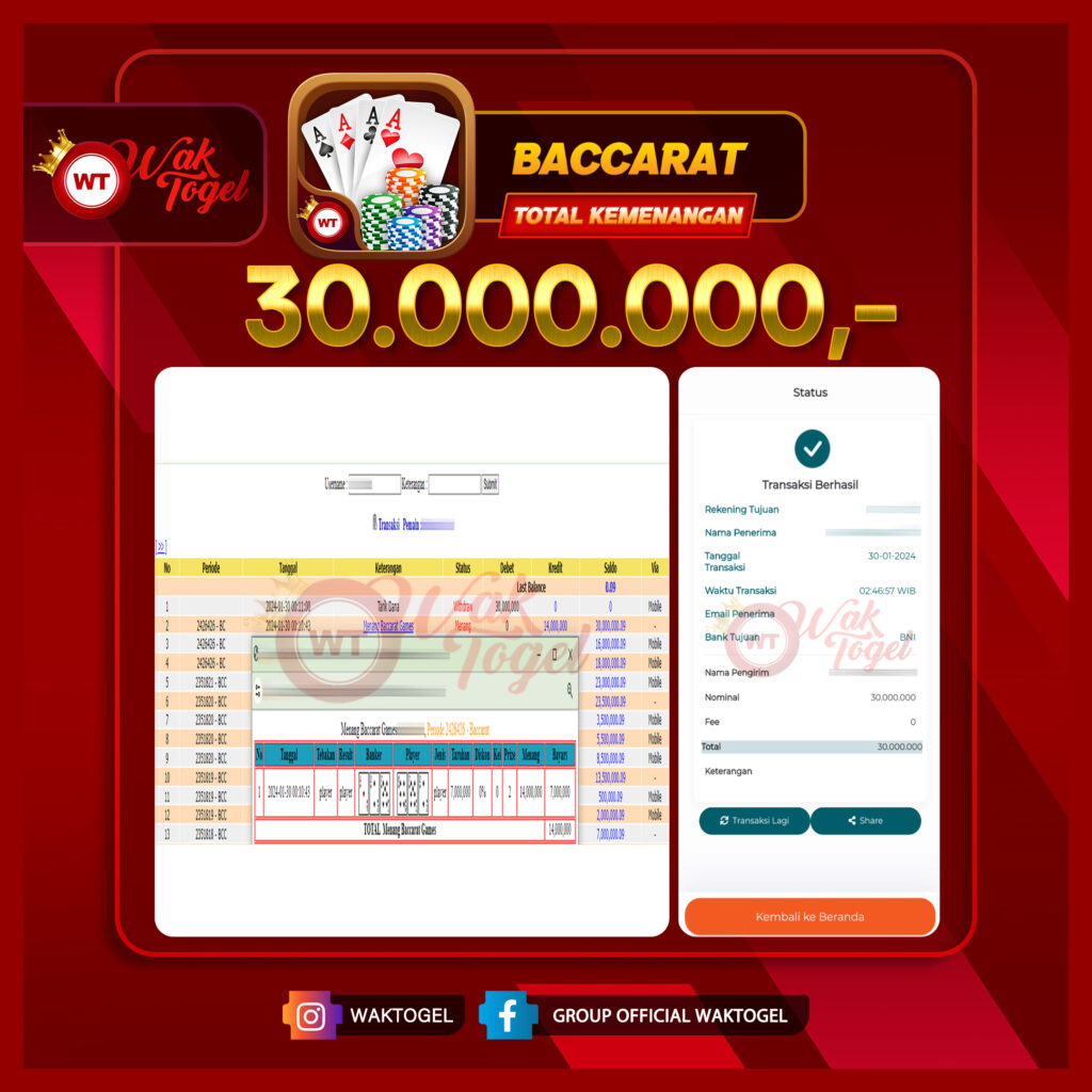 BUKTI PEMBAYARAN CASINO WAKTOGEL