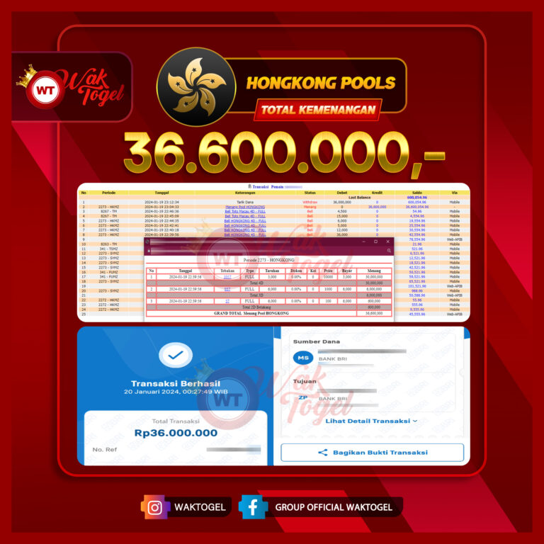 BUKTI PEMBAYARAN HONGKONG WAKTOGEL