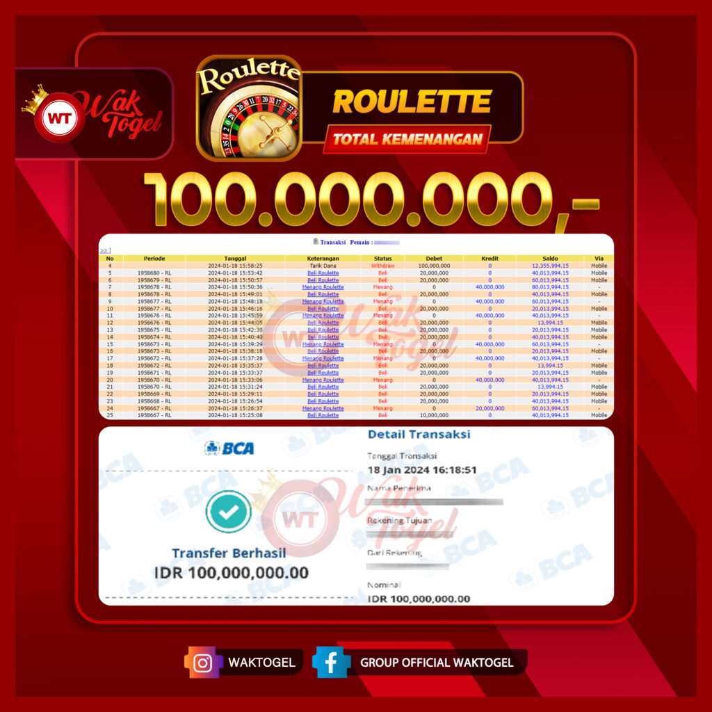 BUKTI PEMBAYARAN ROULETTE WAKTOGEL