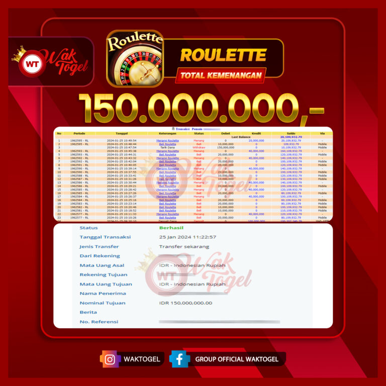 BUKTI PEMBAYARAN ROULETTE WAKTOGEL