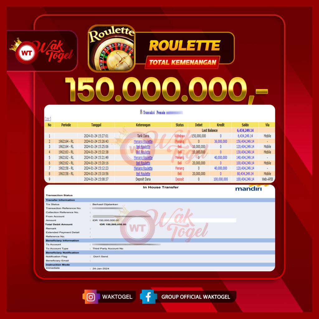 BUKTI PEMBAYARAN ROULETTE WAKTOGEL