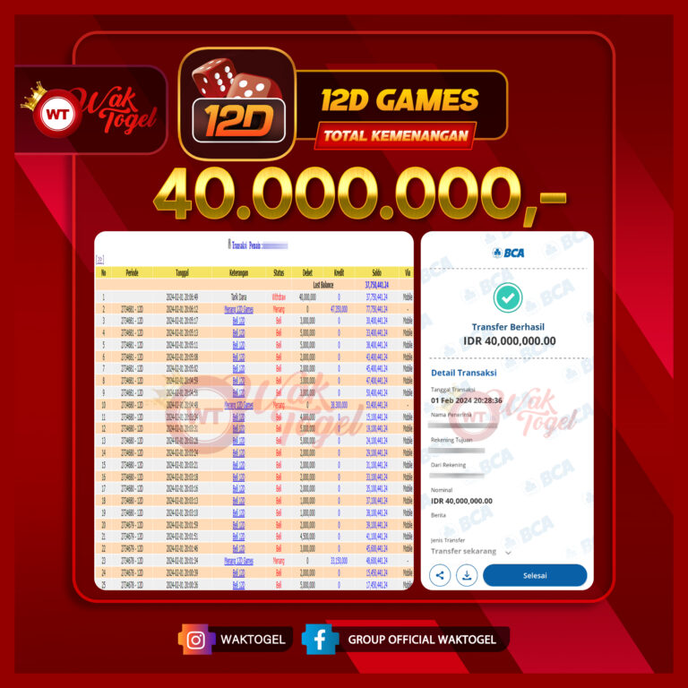 BUKTI PEMBAYARAN 12D GAMES WAKTOGEL