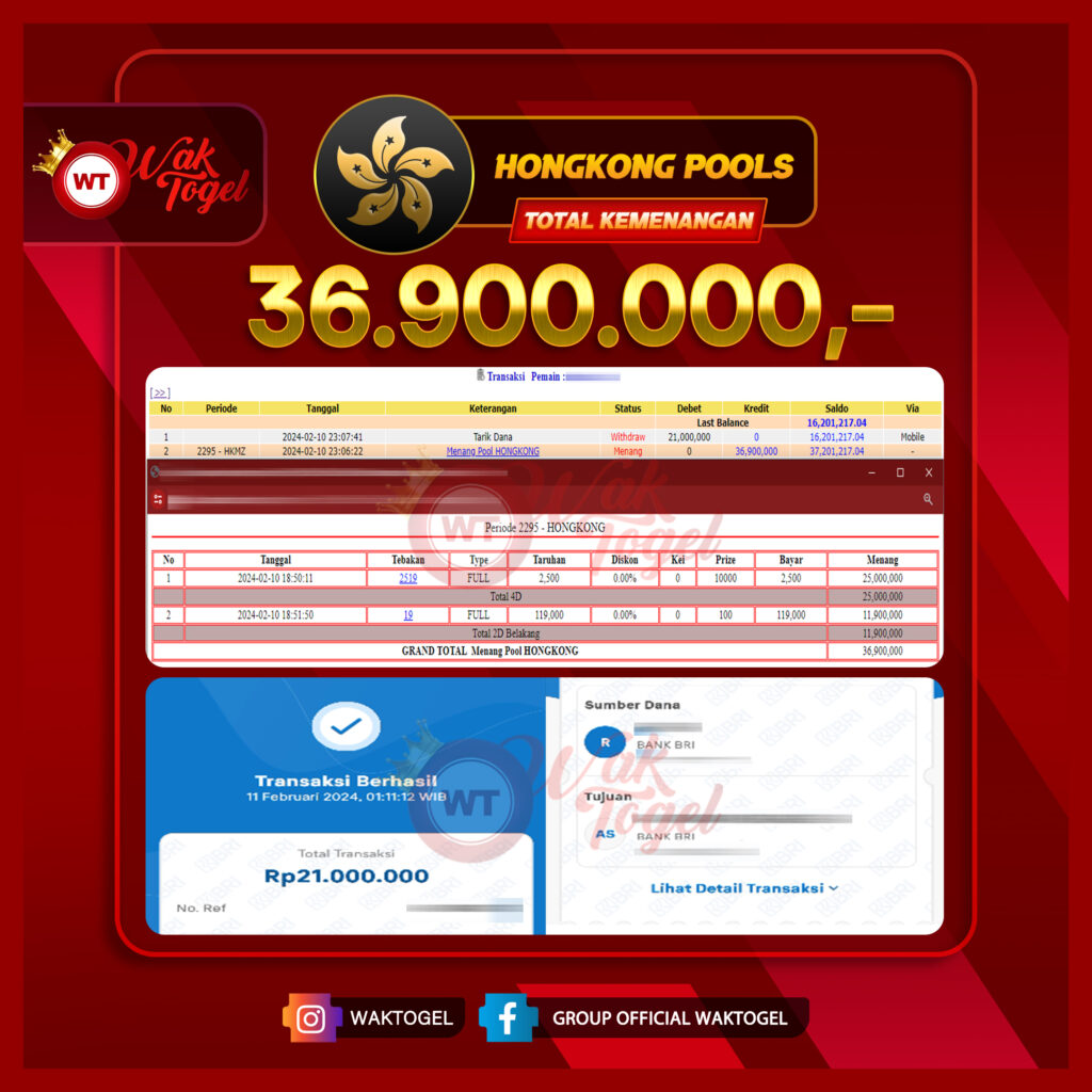 BUKTI PEMBAYARAN HONGKONG WAKTOGEL