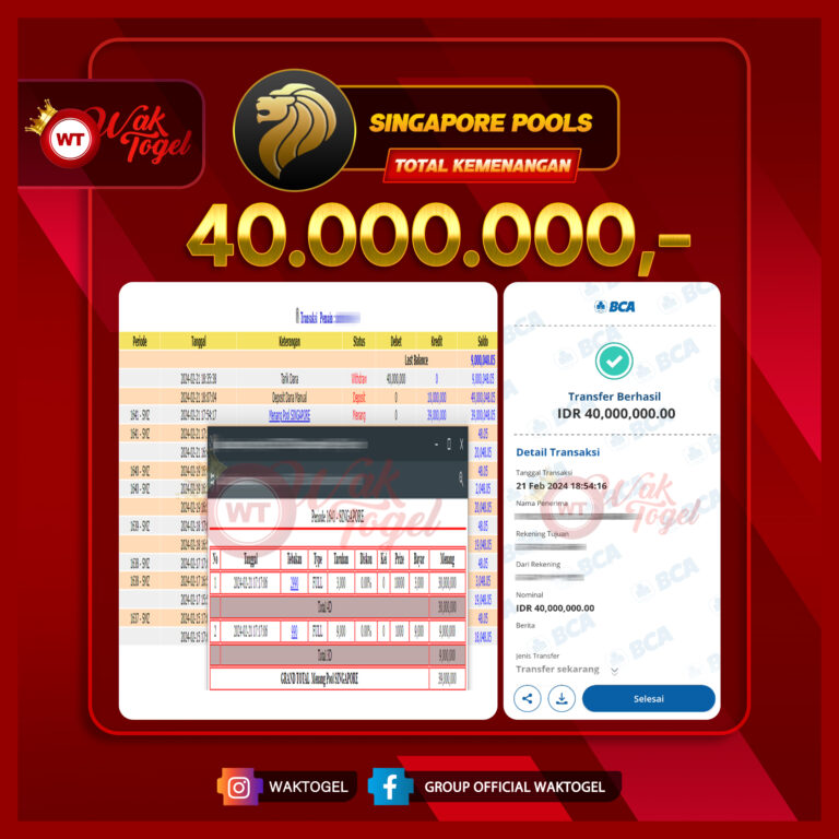 BUKTI PEMBAYARAN SINGAPORE WAKTOGEL