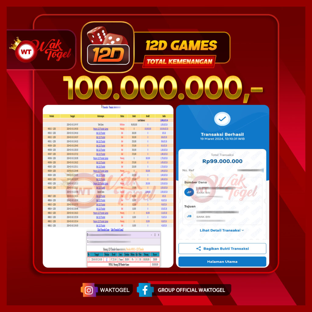 BUKTI PEMBAYARAN CASINO WAKTOGEL