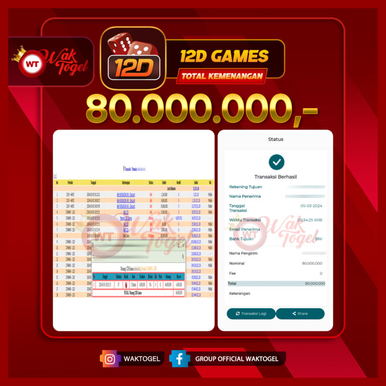 BUKTI PEMBAYARAN 12D GAMES WAKTOGEL