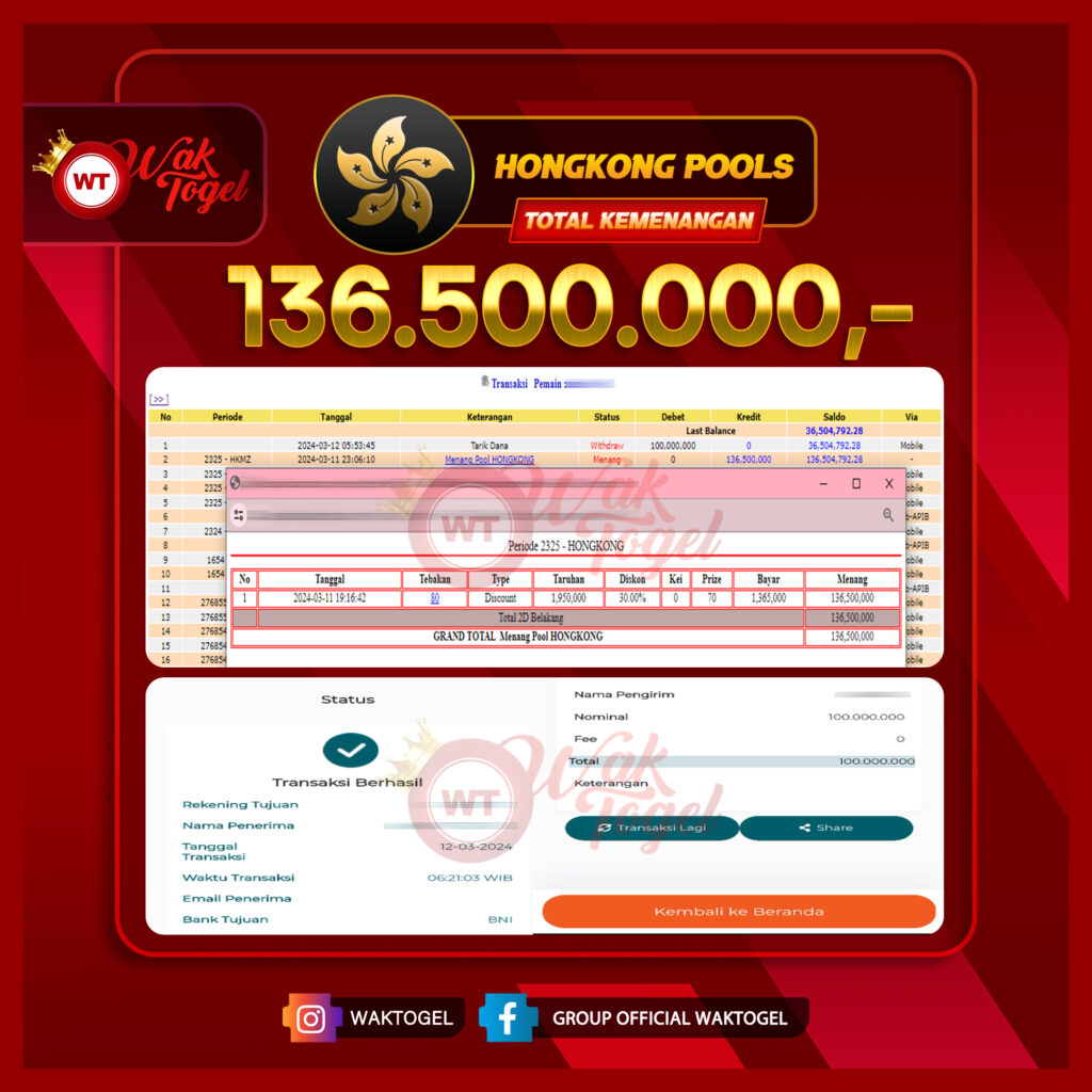 BUKTI PEMBAYARAN HONGKONG WAKTOGEL