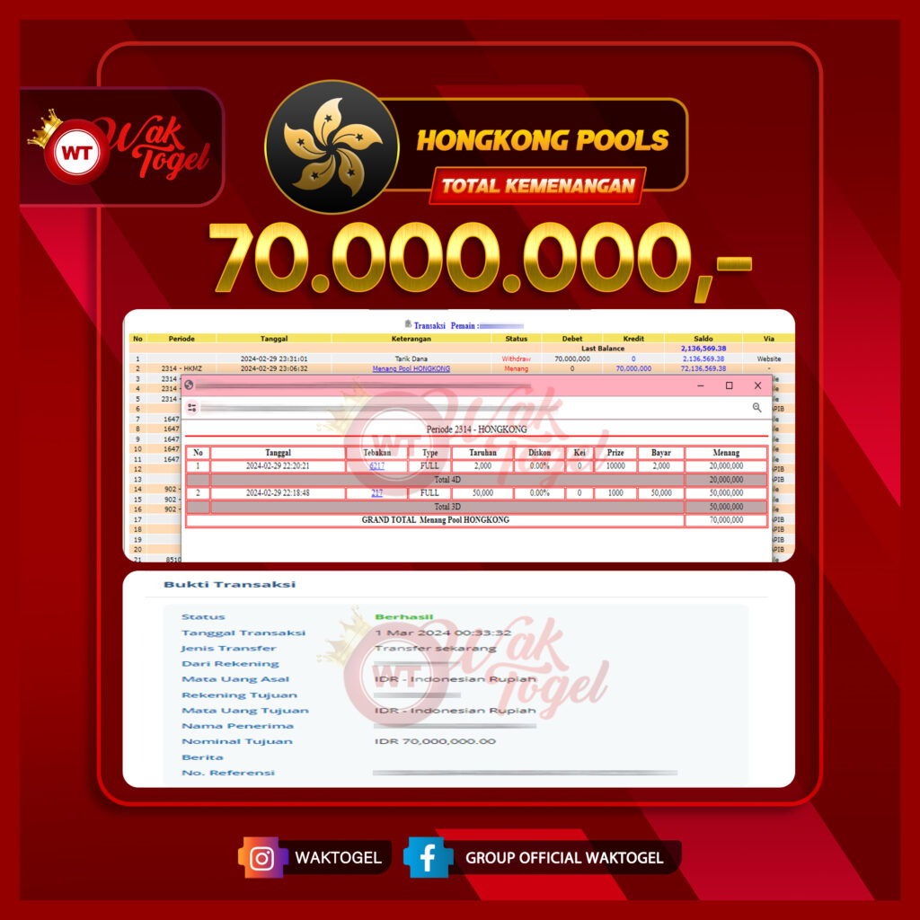 BUKTI PEMBAYARAN HONGKONG WAKTOGEL