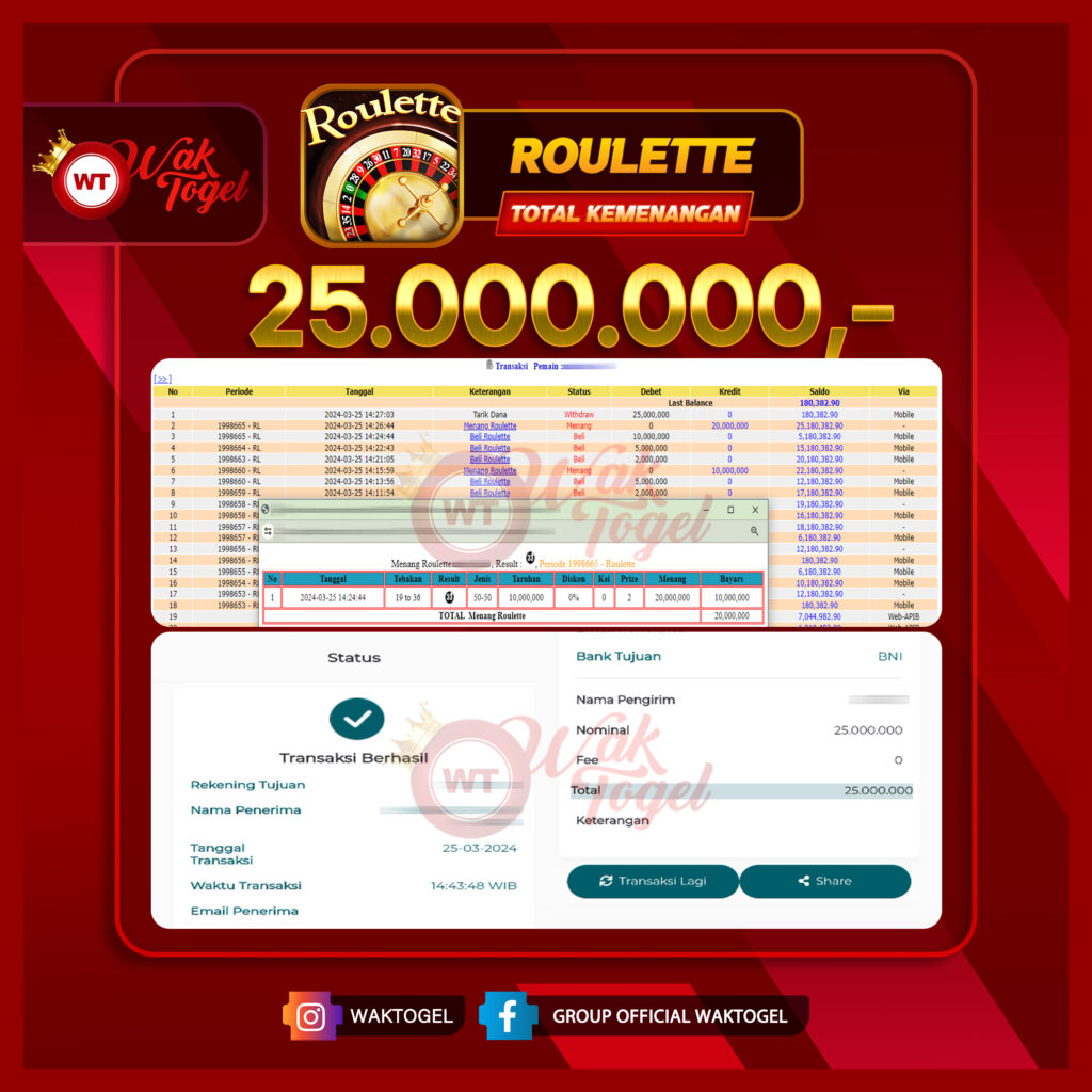 BUKTI PEMBAYARAN CASINO WAKTOGEL