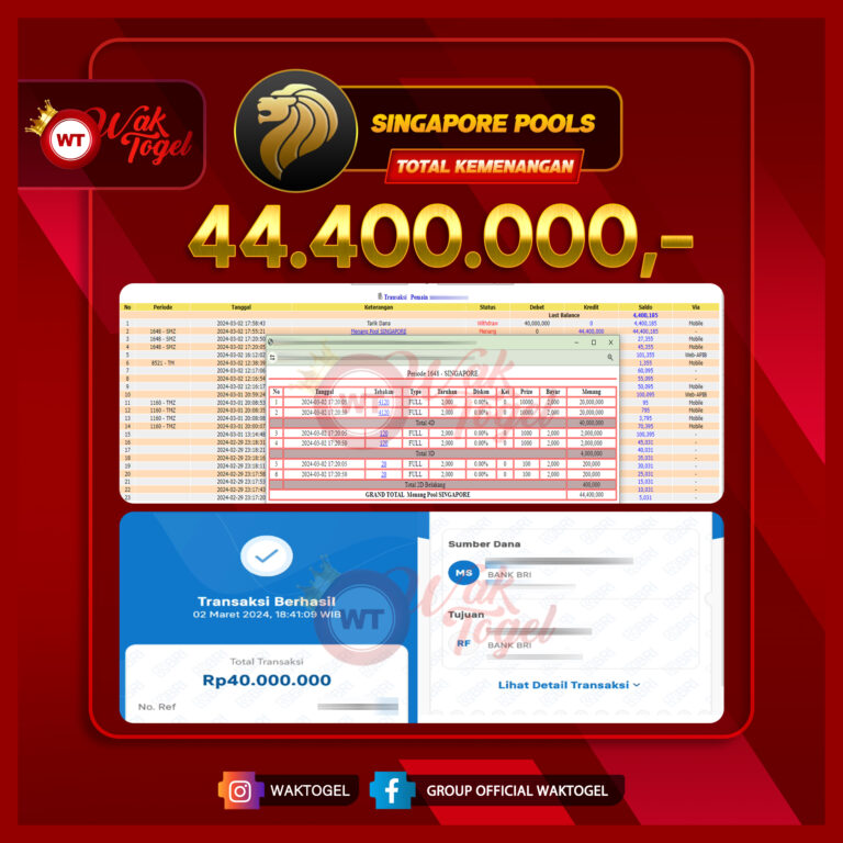 BUKTI PEMBAYARAN SINGAPORE WAKTOGEL