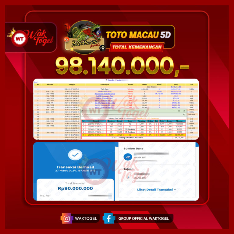 BUKTI PEMBAYARAN TOTOMACAU 5D WAKTOGEL