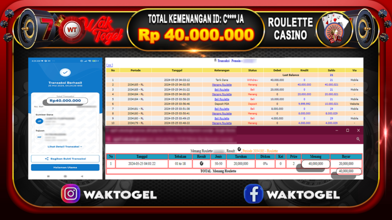 BUKTI PEMBAYARAN ROULETTE WAKTOGEL