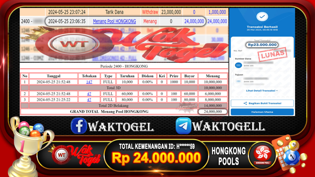 BUKTI PEMBAYARAN HONGKONG WAKTOGEL